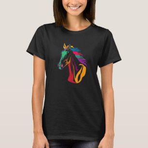 Bunte Süße Liebe Pferdekopf Für Männer Frauen Kind T-Shirt