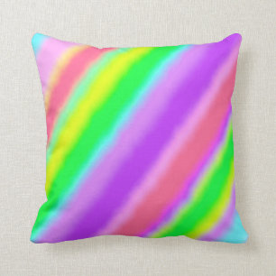 Bunte Süßigkeit Stripes Ombre Schatten Kissen