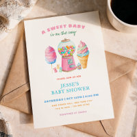 Bunte Süßigkeiten Eine süße Babyparty ist auf dem