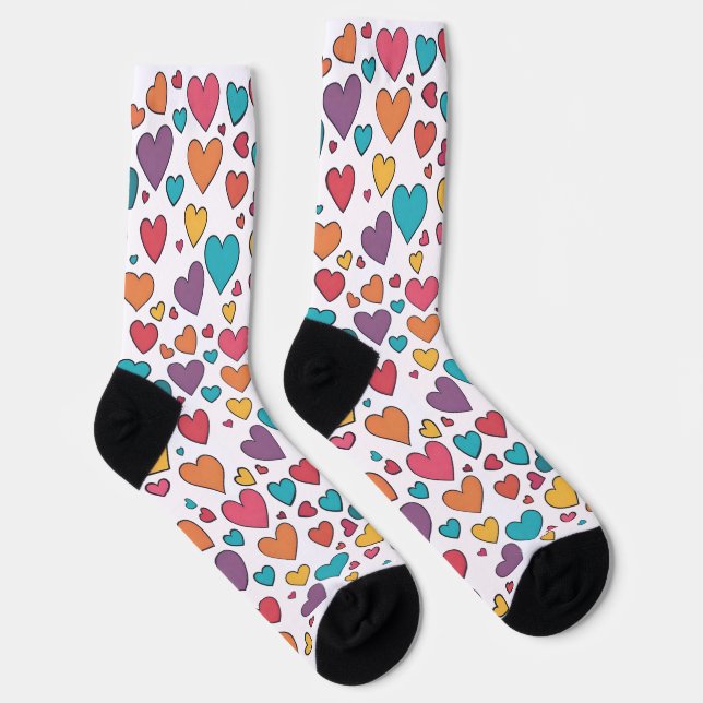 Bunte Sweet Hearts Crew Socken (Rechts)