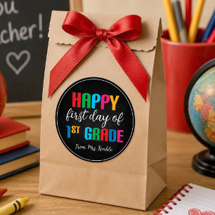 Bunte Tafel 1. Klasse Schulaufkleber Runder Aufkleber