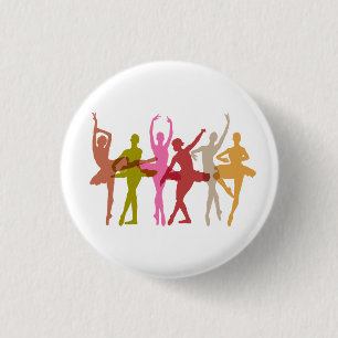 Bunte Tanzen-Ballerinen Button