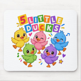 Bunte tanzende fünf kleine Enten Mousepad