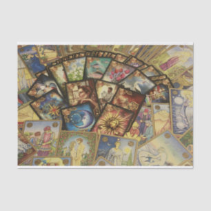 Bunte Tarotkarten-Deck-Verbreitung-Illustration Seidenpapier