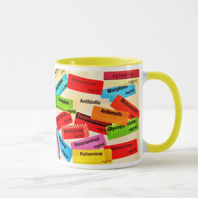 BUNTE TASSEN-DROGEN-AUFKLEBER TASSE (Rechts)