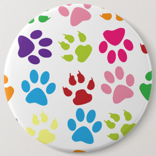 Bunte Tatze druckt Muster Button