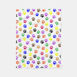 Bunte Tatzen-Drucke Fleecedecke