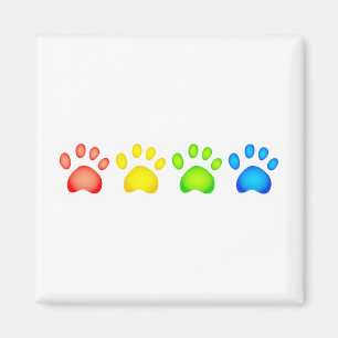 Bunte Tatzen Magnet