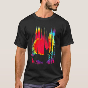 Bunte Tie-Dye-Corgi-Hippie-Welpe-Hund T-Shirt
