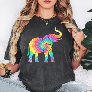 Bunte Tie-Dye-Elefanten-Kunst T-Shirt
