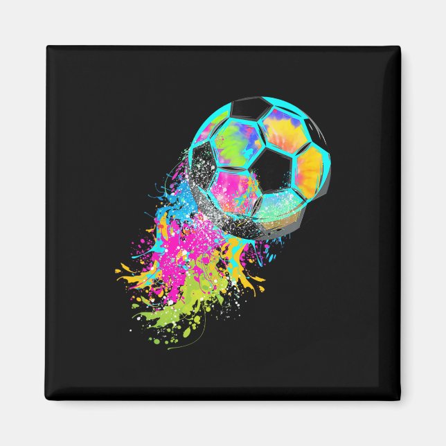 Bunte Tie Dye Fußball Ll  Magnet (Vorne)
