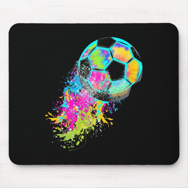 Bunte Tie Dye Fußball Ll  Mousepad (Vorne)