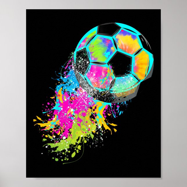Bunte Tie Dye Fußball Ll  Poster (Vorne)