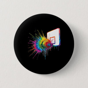 Bunte Tie Dye Sketll Reifen Paint Splatter Sport Button