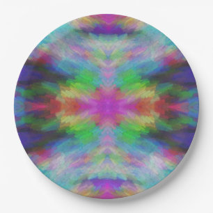 Bunte Tie-Dye-Stil-Kunst Pappteller