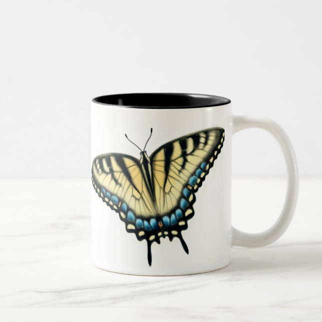 Bunte Tiger-Frack-Schmetterlings-Tasse Zweifarbige Tasse (Rechts)