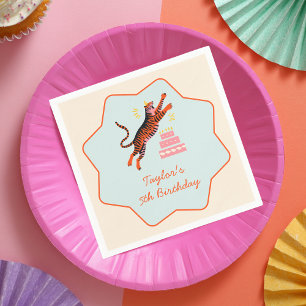 Bunte Tiger-Kinder-Geburtstagsfeier Party Animals Serviette