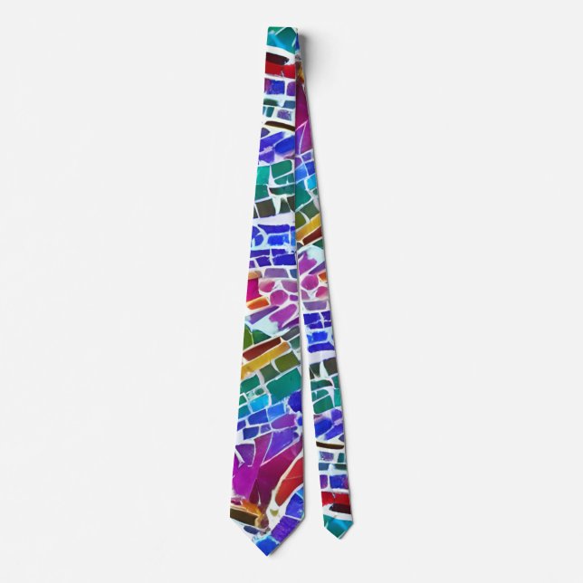 Bunte Tiles Necktie Krawatte (Vorderseite)