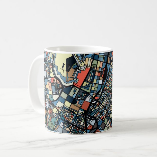Bunte Tokyo-Karte Kaffeetasse (Vorderseite Links)