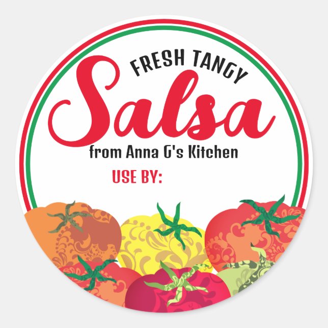 bunte Tomaten aus meinem Geschenkaufkleber Runder Aufkleber (Vorderseite)