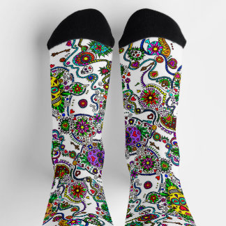 Bunte Totenkopf-Socken zum Tag der Toten Socken