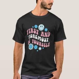 Bunte Trans-Stolz-Nachricht in Transgender-Flagge T-Shirt