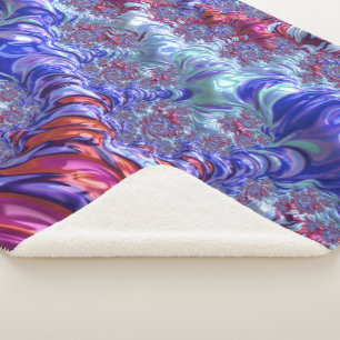 Bunte Trippy Groovy Digitale Abstrakte Fraktal Sherpadecke