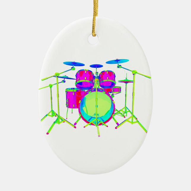 Bunte Trommel-Ausrüstung Keramik Ornament (Vorne)