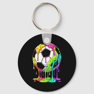 Bunte tropfende Fußball-Kunst-Sport-Illustration M Schlüsselanhänger