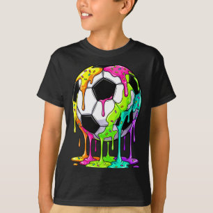 Bunte tropfende Fußball-Kunst-Sport-Illustration M T-Shirt