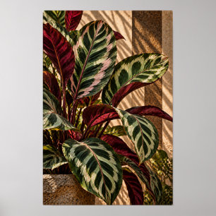 Bunte tropische Blätter in goldenem Licht Wandkuns Poster