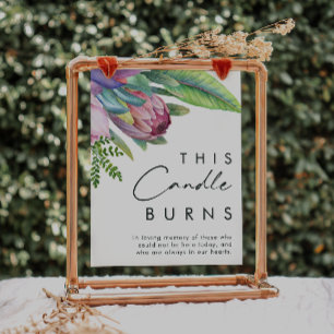 Bunte Tropische Blumen Diese Kerze Brennt Schild