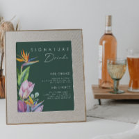 Bunte tropische Blumen | Grüne Signature-Drinks
