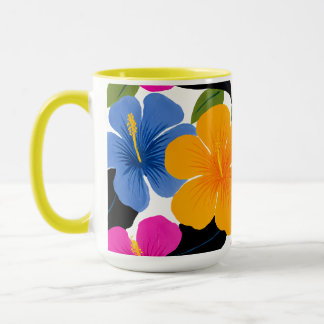 Bunte tropische Blumen-Kaffeetasse – Lebendiger Fl Tasse