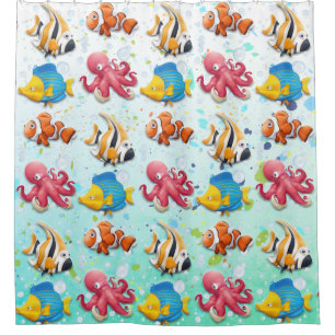 Bunte tropische Fische Duschvorhang