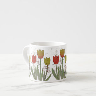 Bunte Tulpe-Blumen-Keramik Espresso-Tasse Espressotasse