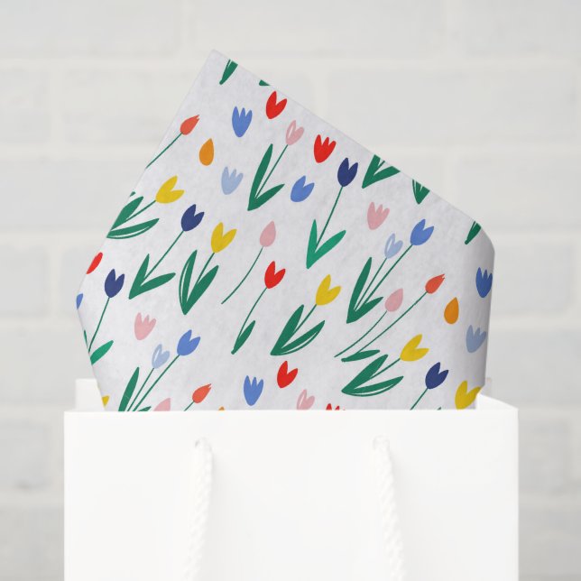 Bunte Tulpen  Seidenpapier (Geschenktüte)
