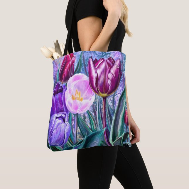 Bunte Tulpen-Tragetasche (Von Nahem)