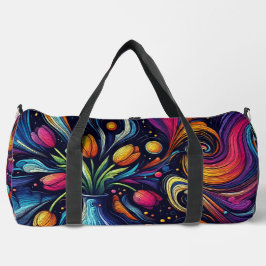 bunte Tulpen und frische Orangen Duffle Bag