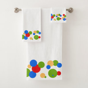 Bunte Tupfen Badhandtuch Set