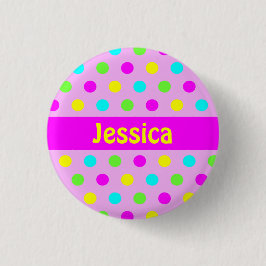 Bunte Tupfen - Kindernamensknopf Button