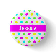 Bunte Tupfen - Kindernamensknopf