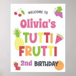 Bunte Tutti Frutti Geburtstagsfeier Willkommen Poster