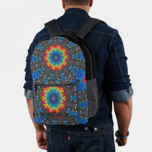 Bunte Tye Dye Blau Rot Schwarz Weiße Tasche