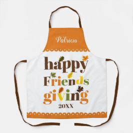 Bunte Typografie, Border Happy Friendsgiving Schürze