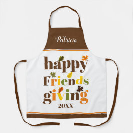 Bunte Typografie, Border Happy Friendsgiving Schürze