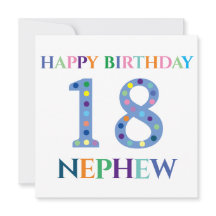 Bunte Typografie Happy Birthday 18 Nephew
