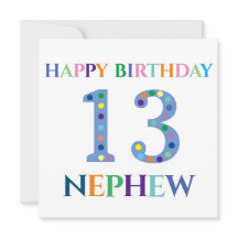 Bunte Typografie Happy Geburtstag 13 Nephew