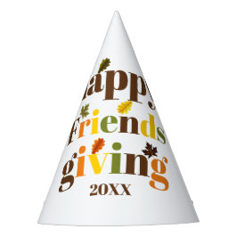 Bunte Typografie und Herbstlaube Freundschaft Partyhütchen