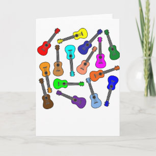 Bunte Ukulelen Karte